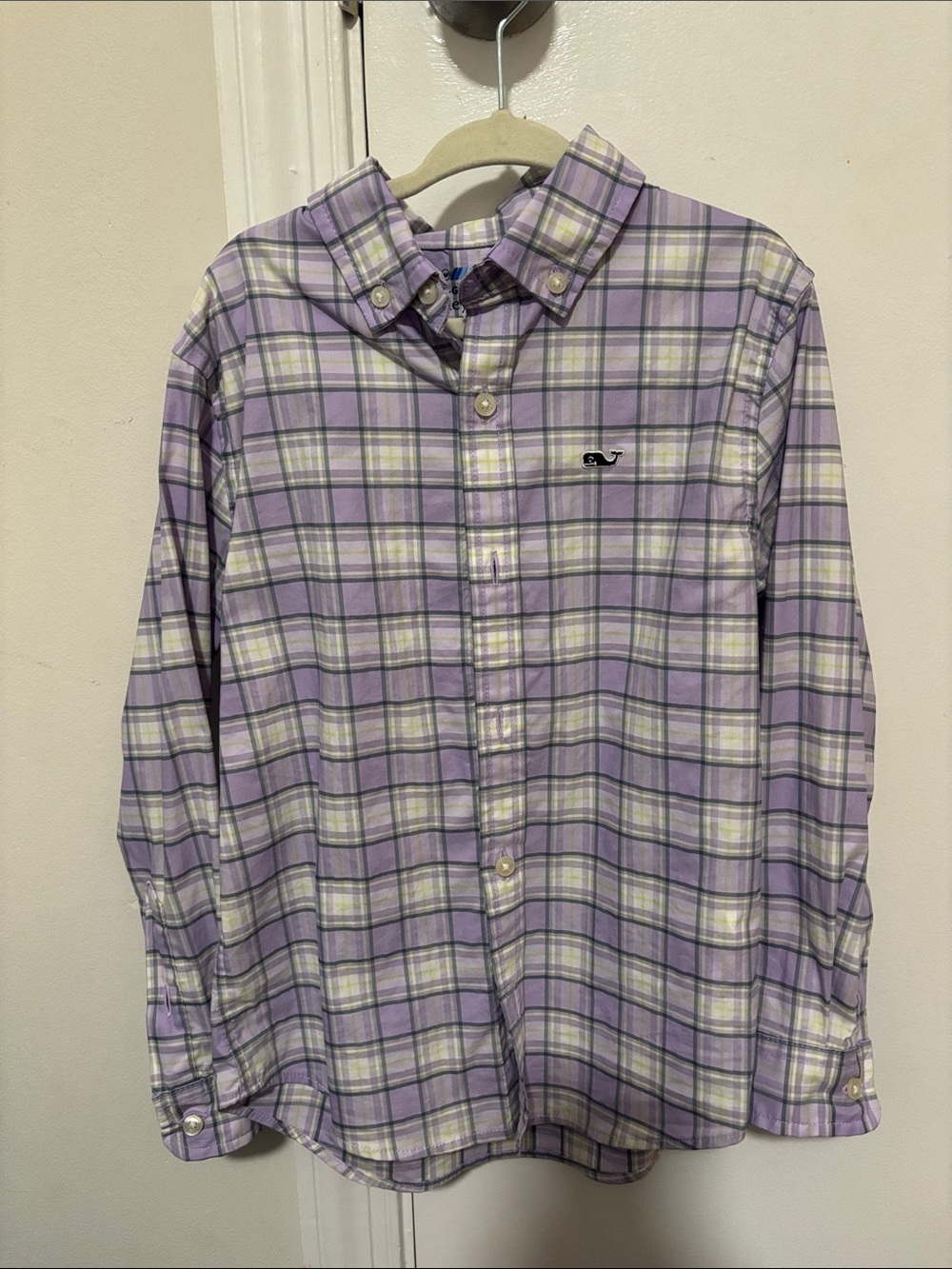 Vineyard Vines On The Go Performance  Purple Plaid Button-Down Size 5
